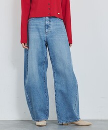 abahouse mavie | 【美脚カーブ】ウォッシュドバレルジーンズ/大人カジュアル/カーブパンツ/春服(デニムパンツ)