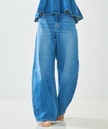 abahouse mavie | 【オリジナル】ウォッシュドバレルジーンズ/大人カジュアル/カーブパンツ/春服(デニムパンツ)