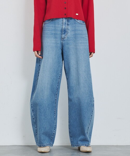 abahouse mavie（アバハウスマヴィ）の「【美脚カーブ】ウォッシュドバレルジーンズ/大人カジュアル/カーブパンツ/春服（デニムパンツ・レディース・グレー/ライトブルー/サックスブルー・36/38/40）」の8枚目の写真