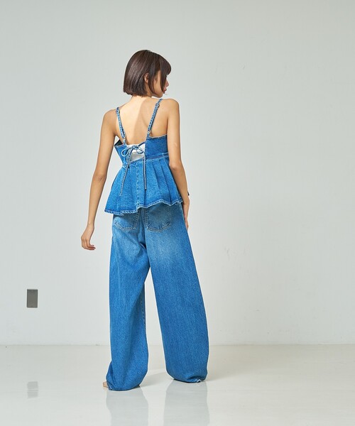 abahouse mavie（アバハウスマヴィ）の「【オリジナル】ウォッシュドバレルジーンズ/大人カジュアル/カーブパンツ/春服（デニムパンツ・レディース・グレー/ライトブルー/サックスブルー・36/38/40）」の10枚目の写真