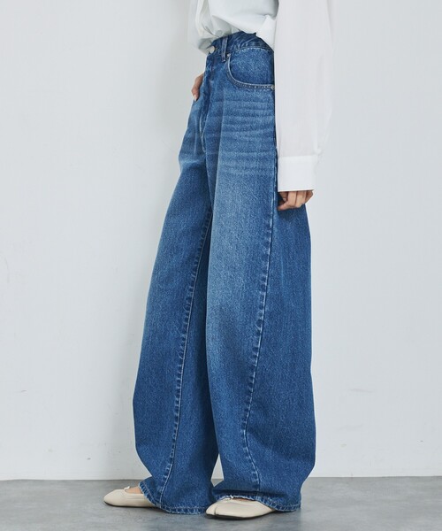 abahouse mavie（アバハウスマヴィ）の「【美脚カーブ】ウォッシュドバレルジーンズ/大人カジュアル/カーブパンツ/春服（デニムパンツ・レディース・グレー/ライトブルー/サックスブルー・36/38/40）」の18枚目の写真