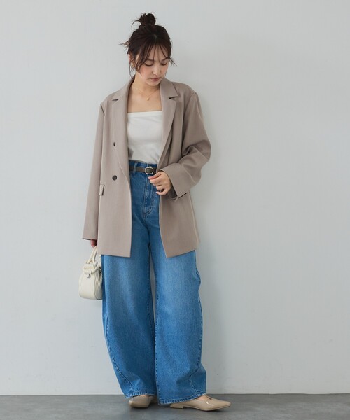 abahouse mavie（アバハウスマヴィ）の「【オリジナル】ウォッシュドバレルジーンズ/大人カジュアル/カーブパンツ/春服（デニムパンツ・レディース・グレー/ライトブルー/サックスブルー・36/38/40）」の17枚目の写真