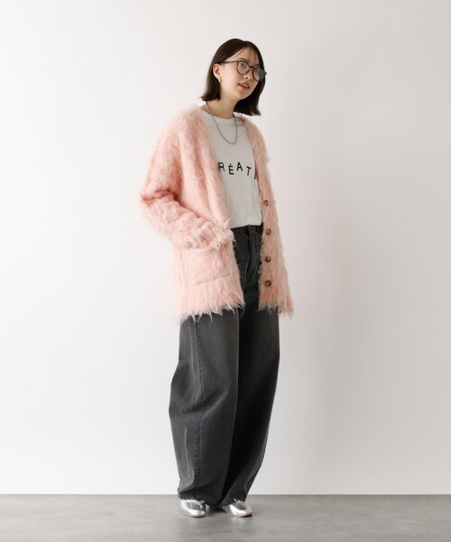 abahouse mavie（アバハウスマヴィ）の「【オリジナル】ウォッシュドバレルジーンズ/大人カジュアル/カーブパンツ/春服（デニムパンツ・レディース・グレー/ライトブルー/サックスブルー・36/38/40）」の4枚目の写真