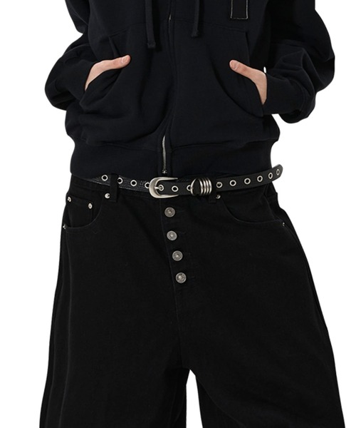 OY（オーワイ）の「『OY/オーワイ』MULTI EYELET DRING BELT/マルチアイレットベルト（ベルト・レディース・ブラック・FREE）」の2枚目の写真