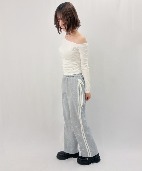frunco（フランコ）の「【ZOZOTOWN限定】リボン刺繍サイドラインスウェットパンツ（その他パンツ・レディース・ダークグレー/ピンク/グレー・FREE）」の15枚目の写真