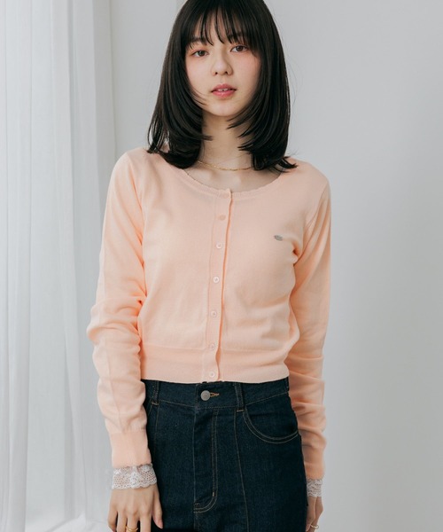 Heather(ヘザー)の「モチーフスカラップカーディガン 656619(カーディガン/ボレロ・レディース・グレー/アイボリー/イエロー/オレンジ・FREE)」の17枚目の写真