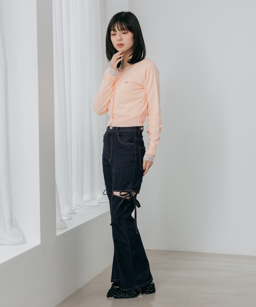 Heather(ヘザー)の「モチーフスカラップカーディガン 656619(カーディガン/ボレロ・レディース・グレー/アイボリー/イエロー/オレンジ・FREE)」の21枚目の写真