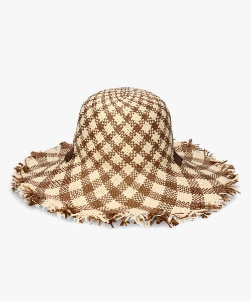 Chapeau d' O(シャポードオー)の「Chapeau d' O PA Gingham Fringe Hat / シャポードオー(ハット・レディース・ライトブルー/ブラウン/ピンク・M/57.5cm)」の11枚目の写真