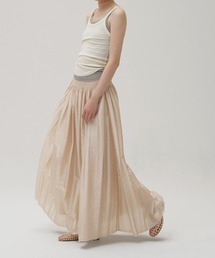 Silky Waist Shirring Skirt