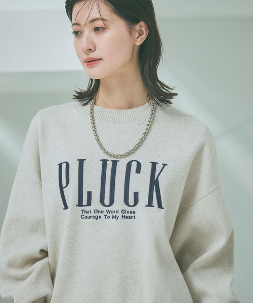 LAKOLE（ラコレ）の「ソフトコットン刺繍ロゴニット / 639737（ニット/セーター・レディース・グレー/クリアイエロー/ピンク/ネイビー・FREE）」の8枚目の写真