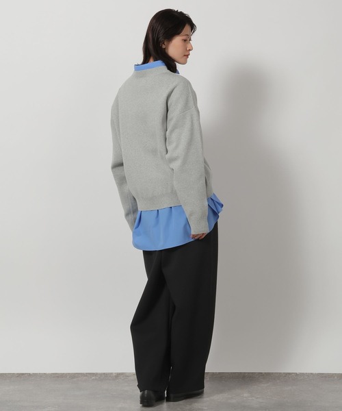 LAKOLE（ラコレ）の「ソフトコットン刺繍ロゴニット / 639737（ニット/セーター・レディース・グレー/クリアイエロー/ピンク/ネイビー・FREE）」の13枚目の写真