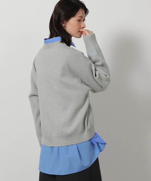 LAKOLE（ラコレ）の「ソフトコットン刺繍ロゴニット / 639737（ニット/セーター・レディース・グレー/クリアイエロー/ピンク/ネイビー・FREE）」の16枚目の写真