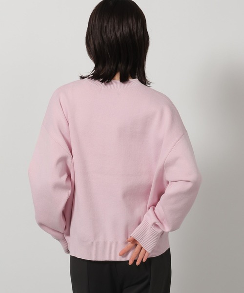 LAKOLE（ラコレ）の「ソフトコットン刺繍ロゴニット / 639737（ニット/セーター・レディース・グレー/クリアイエロー/ピンク/ネイビー・FREE）」の19枚目の写真