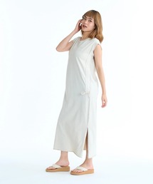 ROXY ウィメンズ LOOK OUT サイドシャーリング ワンピース 【2026年春夏モデル】/ロキシーロング丈ノースリーブワンピース