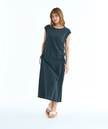 ROXY | ROXY ウィメンズ LOOK OUT サイドシャーリング ワンピース 【2026年春夏モデル】/ロキシーロング丈ノースリーブワンピース(ワンピース)