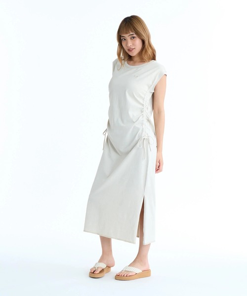 ROXY（ロキシー）の「ROXY ウィメンズ LOOK OUT サイドシャーリング ワンピース 【2026年春夏モデル】/ロキシーロング丈ノースリーブワンピース（ワンピース・レディース・ブラック/ベージュ/グレー・SMALL/MEDIUM/LARGE）」の4枚目の写真