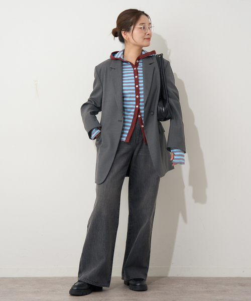 JOURNAL STANDARD（ジャーナルスタンダード）の「《追加2》2WAYトロジャケット（テーラードジャケット・レディース・チャコールグレー/ブラック/ネイビー・FREE）」の8枚目の写真