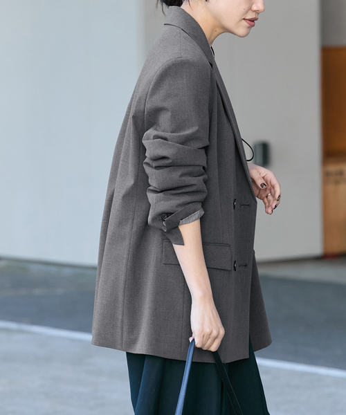 JOURNAL STANDARD（ジャーナルスタンダード）の「《追加2》2WAYトロジャケット（テーラードジャケット・レディース・チャコールグレー/ブラック/ネイビー・FREE）」の18枚目の写真