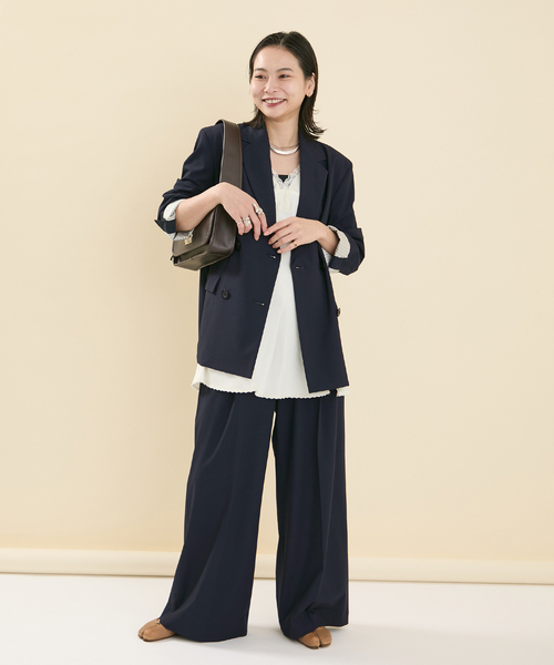 JOURNAL STANDARD（ジャーナルスタンダード）の「《追加2》2WAYトロジャケット（テーラードジャケット・レディース・チャコールグレー/ブラック/ネイビー・FREE）」の17枚目の写真