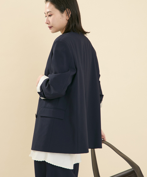 JOURNAL STANDARD（ジャーナルスタンダード）の「《追加2》2WAYトロジャケット（テーラードジャケット・レディース・チャコールグレー/ブラック/ネイビー・FREE）」の14枚目の写真