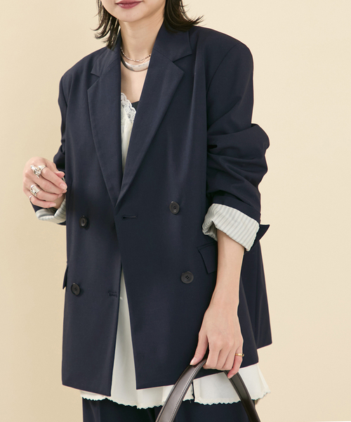 JOURNAL STANDARD（ジャーナルスタンダード）の「《追加2》2WAYトロジャケット（テーラードジャケット・レディース・チャコールグレー/ブラック/ネイビー・FREE）」の13枚目の写真