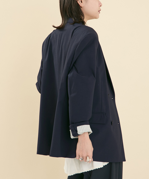 JOURNAL STANDARD（ジャーナルスタンダード）の「《追加2》2WAYトロジャケット（テーラードジャケット・レディース・チャコールグレー/ブラック/ネイビー・FREE）」の5枚目の写真