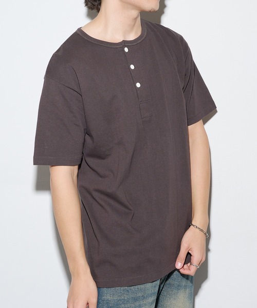 Healthknit（ヘルスニット）の「【Healthknit】26SS TOMPKINS Jersey Henleyneck S/S 212（Tシャツ/カットソー・メンズ・ネイビー/ホワイト/ブラック/ヘザーグレー・M/L/XL）」の10枚目の写真
