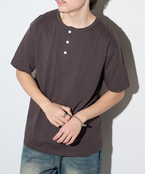 Healthknit（ヘルスニット）の「【Healthknit】26SS TOMPKINS Jersey Henleyneck S/S 212（Tシャツ/カットソー・メンズ・ネイビー/ホワイト/ブラック/ヘザーグレー・M/L/XL）」の11枚目の写真