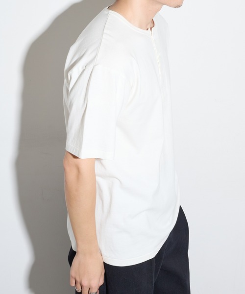 Healthknit（ヘルスニット）の「【Healthknit】26SS TOMPKINS Jersey Henleyneck S/S 212（Tシャツ/カットソー・メンズ・ネイビー/ホワイト/ブラック/ヘザーグレー・M/L/XL）」の6枚目の写真