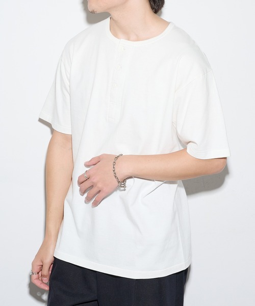 Healthknit（ヘルスニット）の「【Healthknit】26SS TOMPKINS Jersey Henleyneck S/S 212（Tシャツ/カットソー・メンズ・ネイビー/ホワイト/ブラック/ヘザーグレー・M/L/XL）」の7枚目の写真