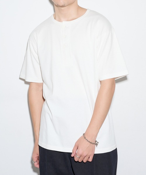 Healthknit（ヘルスニット）の「【Healthknit】26SS TOMPKINS Jersey Henleyneck S/S 212（Tシャツ/カットソー・メンズ・ネイビー/ホワイト/ブラック/ヘザーグレー・M/L/XL）」の5枚目の写真