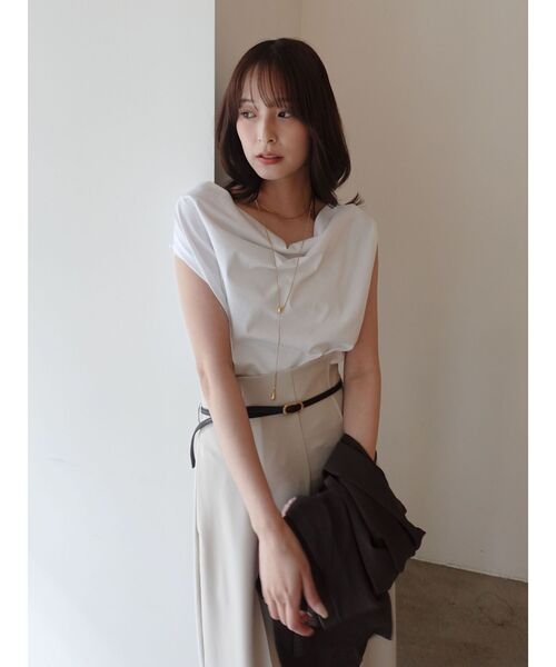 LAGUNAMOON(ラグナムーン)の「【接触冷感】オフショルドレープカットトップス 【夏服】(Tシャツ/カットソー・レディース・ブラック/ホワイト/その他1/ミント・FREE)」の19枚目の写真