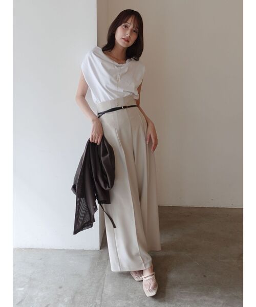LAGUNAMOON(ラグナムーン)の「【接触冷感】オフショルドレープカットトップス 【夏服】(Tシャツ/カットソー・レディース・ブラック/ホワイト/その他1/ミント・FREE)」の22枚目の写真