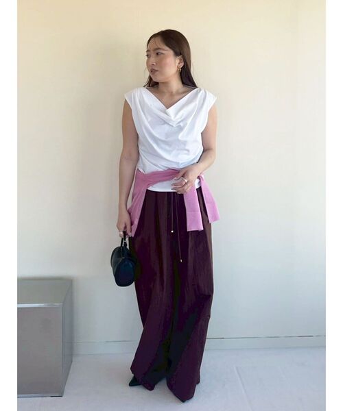 LAGUNAMOON(ラグナムーン)の「【接触冷感】オフショルドレープカットトップス(Tシャツ/カットソー・レディース・ブラック/ホワイト/その他1/ミント・FREE)」の17枚目の写真