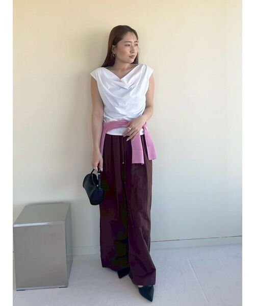 LAGUNAMOON(ラグナムーン)の「【接触冷感】オフショルドレープカットトップス(Tシャツ/カットソー・レディース・ブラック/ホワイト/その他1/ミント・FREE)」の18枚目の写真