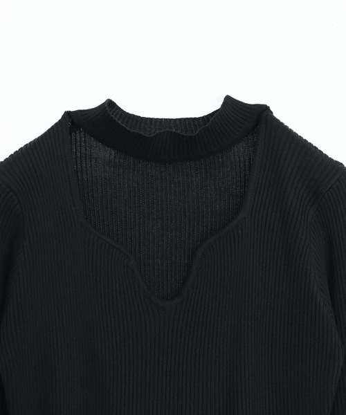 ANAP(アナップ)の「カットアウトデザインリブニットロングワンピース(ワンピース・レディース・ブラック/グレー・F)」の17枚目の写真