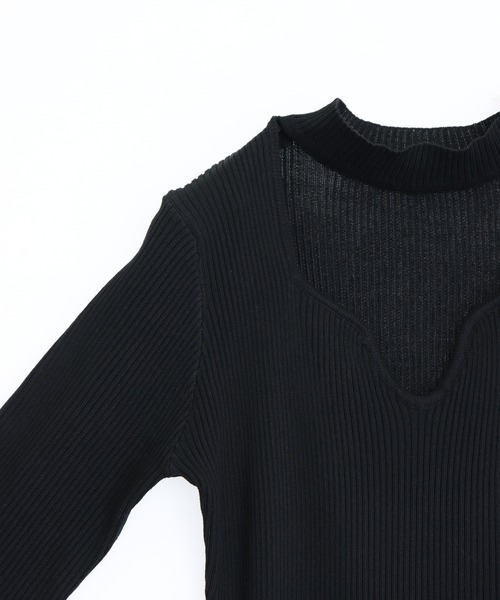 ANAP(アナップ)の「カットアウトデザインリブニットロングワンピース(ワンピース・レディース・ブラック/グレー・F)」の18枚目の写真
