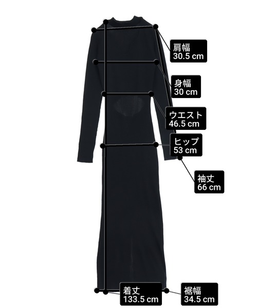 ANAP(アナップ)の「カットアウトデザインリブニットロングワンピース(ワンピース・レディース・ブラック/グレー・F)」の22枚目の写真