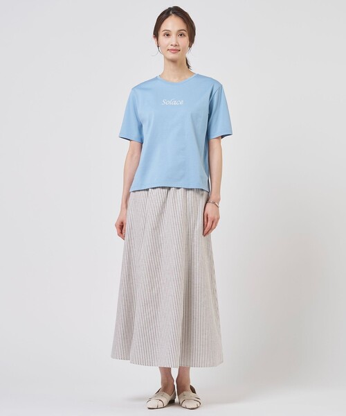J.PRESS(ジェイプレス)の「刺繍ロゴ Tシャツ(Tシャツ/カットソー・レディース・サックスブルー系/ダークブラウン系/ベージュ系/レッド系/ホワイト系・LARGE/MEDIUM)」の12枚目の写真