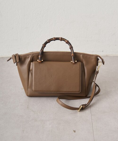 LOUNGEDRESS（ラウンジドレス）の「【GALENA/ガレナ】バンブーハンドルBag（トートバッグ・レディース・ブラウン/ブラック・FREE）」の6枚目の写真