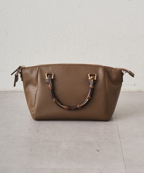 LOUNGEDRESS（ラウンジドレス）の「【GALENA/ガレナ】バンブーハンドルBag（トートバッグ・レディース・ブラウン/ブラック・FREE）」の7枚目の写真