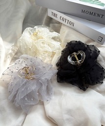 mil（ミル）の「ドット チュール バンスクリップ / ヘアクリップ 【587245】（バレッタ/ヘアクリップ）」