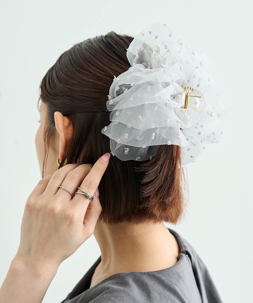 ドット チュール バンスクリップ / ヘアクリップ 【587245】（バレッタ