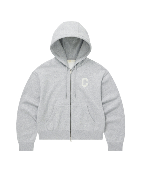 COVERNAT(カバーナット)の「ウィメンズ Cロゴ フードジップアップ メランジグレー(パーカー・レディース・その他・LARGE/WS/WM)」の1枚目の写真
