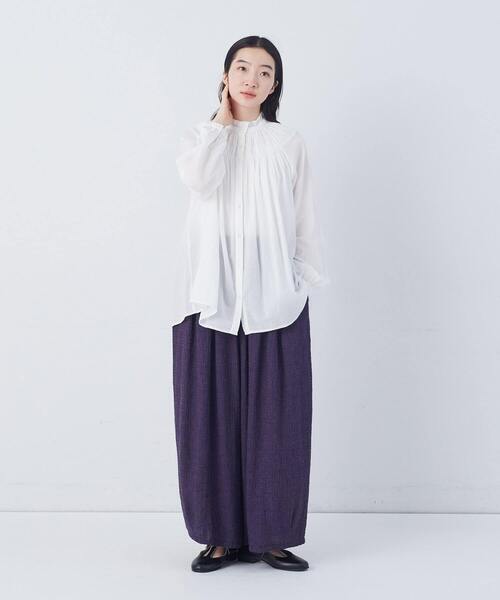 conges payes ADIEU TRISTESSE（コンジェ ペイエ アデュートリステス）の「モスリンラウンドタックブラウス（シャツ/ブラウス・レディース・ピンク/オフホワイト/ブラック・38）」の4枚目の写真