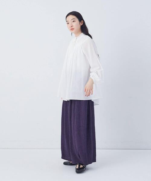 conges payes ADIEU TRISTESSE（コンジェ ペイエ アデュートリステス）の「モスリンラウンドタックブラウス（シャツ/ブラウス・レディース・ピンク/オフホワイト/ブラック・38）」の5枚目の写真