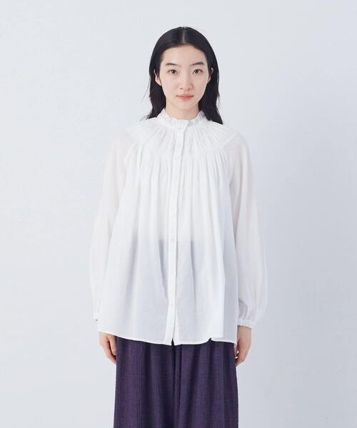 conges payes ADIEU TRISTESSE（コンジェ ペイエ アデュートリステス）の「モスリンラウンドタックブラウス（シャツ/ブラウス・レディース・ピンク/オフホワイト/ブラック・38）」の7枚目の写真