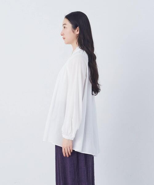 conges payes ADIEU TRISTESSE（コンジェ ペイエ アデュートリステス）の「モスリンラウンドタックブラウス（シャツ/ブラウス・レディース・ピンク/オフホワイト/ブラック・38）」の8枚目の写真