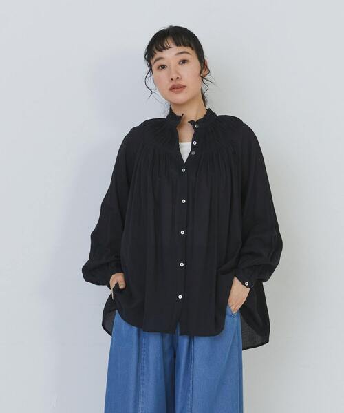 conges payes ADIEU TRISTESSE（コンジェ ペイエ アデュートリステス）の「モスリンラウンドタックブラウス（シャツ/ブラウス・レディース・ピンク/オフホワイト/ブラック・38）」の14枚目の写真