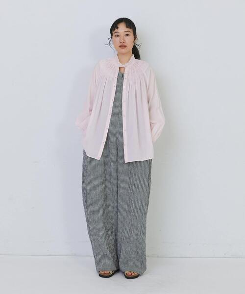 conges payes ADIEU TRISTESSE（コンジェ ペイエ アデュートリステス）の「モスリンラウンドタックブラウス（シャツ/ブラウス・レディース・ピンク/オフホワイト/ブラック・38）」の17枚目の写真